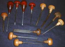 Various types of etching needle, tools to engrave the metal