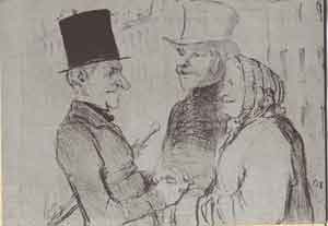 Litografia - Honoré Daumier (1808 - 1879); "Croquis Parisiens"