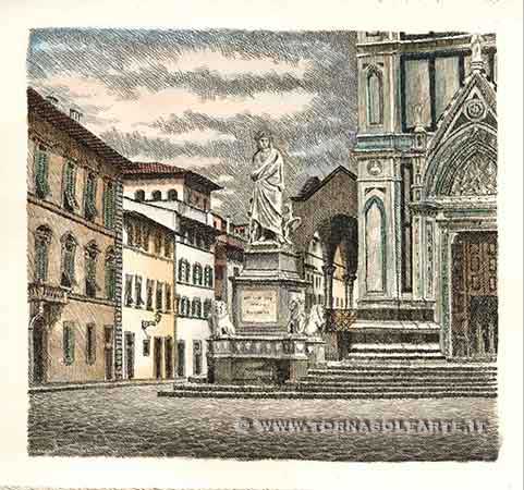 Firenze - Veduta di santa Croce, particolare