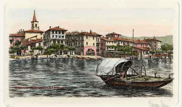 Lago di Como - Veduta con barca