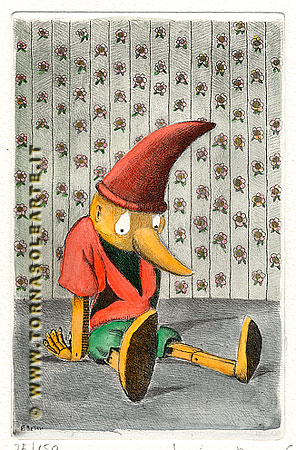 Pinocchio seduto a terra