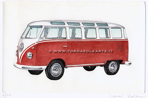 Volkswagen. Transporter in versione rosso.