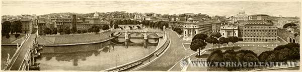 Roma. Veduta panoramica in bianco nero