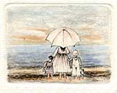 Bambini con ombrello