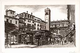 Verona, veduta di piazza delle Erbe